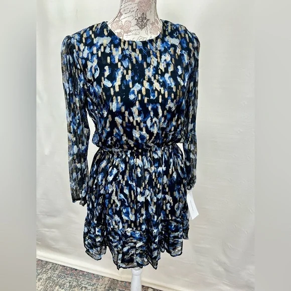 FRENCH CONNECTION Navy blue and gold waist cutout mini dress size 8. - Picture 9 of 16